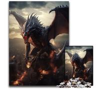 Rompecabezas de dragón Malvado en Ciudad Moderna para Adultos 1000 Piezas Ideal para una Noche de Juegos Familiar Obra de Arte Decorativa (75 x 50 cm)