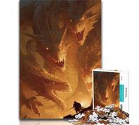 Rompecabezas de dragón Malvado para Adolescentes, desafiantes, Divertidos y Divertidos, con póster y Hoja de Trivia a Juego 50x75cm