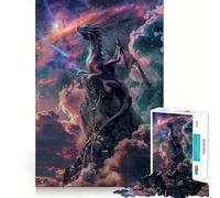 Rompecabezas de dragón místico de Borde Duro para Adultos, 1000 Piezas, Juguete de lógica Resistente, Tiempo en Familia, Borde Transparente, Regalo Ideal (50x75cm)