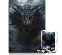 Rompecabezas de dragón Negro en Las Nubes, 1000 Piezas para Adolescentes, Aprendizaje Consciente, Juego Divertido, Celebraciones alegres, tamaño 50x75cm