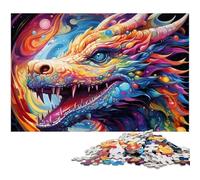 Rompecabezas de dragón psicodélico de 1000 Piezas para Adultos, desafiante Juego para Adultos, Actividad interactiva Familiar, 50x75cm/19,68x29,52 Pulgadas