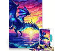 Rompecabezas de dragón sobre el Agua con vidrieras para Adolescentes, 1000 Piezas, Pure Logic Toy, Quiet Calm Clean Cut, decoración de Pared 50x75cm