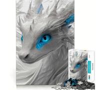 Rompecabezas de Dragones Blancos y Azules para Adultos 1000 Piezas Desarrolla la Memoria y es Divertido Corte de Alta precisión Fácil de Aprender Disfrute en Familia (38x26cm)