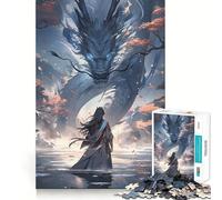 Rompecabezas de Dragones de Anime,1000 Piezas,Juguete para desarrollar la Capacidad cognitiva,Superficie Lisa y sin Rebabas,Actividad Relajante para Grupos en Interiores (50x75cm)