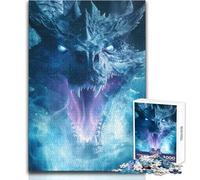 Rompecabezas de Dragones de Hielo y Rugido de Ventisca de 1000 Piezas para Adultos, Juego Educativo de Entrenamiento Cerebral, Regalo Sorpresa Ideal para Seres Queridos, tamaño 38x26cm