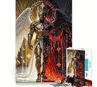 Rompecabezas de dualidad ángel y Demonio de 1000 Piezas Ejercicio Mental Divertido Piezas de Ajuste preciso Una Forma entretenida de Pasar el Tiempo Libre (38x26cm)