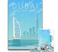 Rompecabezas de Dubái de 1000 Piezas para Adolescentes, Juego de Preguntas y respuestas, decoración de Pared, cumpleaños y Navidad, 50x75cm