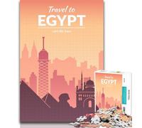 Rompecabezas de Egipto para Adultos, Rompecabezas para Adolescentes, Juego Familiar antiestrés, desafío difícil, Regalo de Amigo Secreto, 26x38cm