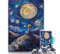 Rompecabezas de El Principito del Cielo Nocturno para Adolescentes 1000 Piezas Juegos Divertidos Cada Pieza es única Juego desafiante y Divertido para Toda la Familia 75x50cm