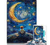 Rompecabezas de El Principito del Cielo Nocturno para Adultos 1000 Piezas, Ayuda a ejercitar el Cerebro, Juguetes adictivos para Cultivar la Paciencia, una Obra de Arte 38x26cm