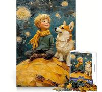 Rompecabezas de El Principito y el Corgi para Adolescentes, 1000 Piezas, Juguete para ejercitar la Mente, fácil y Divertido de armar, Regalo Ideal 38x52cm