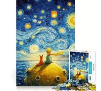 Rompecabezas de El Principito y el Zorro de 1000 Piezas para Adultos Juguete para ejercitar la Mente Momento de Paz Arte Coleccionable de Corte nítido 50x75cm