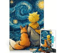 Rompecabezas de El Principito y el Zorro Observando Las Estrellas para Adolescentes, 1000 Piezas, Pure Logic Toy, Quiet Calm Clean Cut, Decoración de Pared 38x26cm