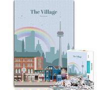 Rompecabezas de El Pueblo de Toronto para Adolescentes 1000 Piezas, un Juego desafiante para Disfrutar en Familia con Piezas aleatorias Que se entrelazan 38x26cm