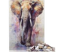 Rompecabezas de Elefante Africano Abstracto, decoración única para el hogar, 100% cartón Reciclado, Día del Niño, 1000 Piezas (75 x 50 cm)