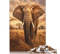 Rompecabezas de Elefante Africano de Primera Calidad, Rompecabezas de cartón para niños y Adultos a Partir de 12 años 1000 Piezas (26 x 38 cm).
