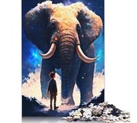 Rompecabezas de Elefante Antiguo para Pintar, Relajarse, Juguete de desafío, Rompecabezas Rectangular de Papel para niño o niña, Regalo del Día del Padre, 1000 Piezas (75 x 50 cm)