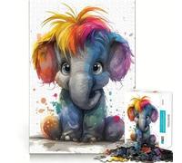 Rompecabezas de Elefante arcoíris para Adolescentes, 1000 Piezas, estimula la Memoria, Suave, Relajante, Corte Liso, Regalo Elegante (38x52cm)