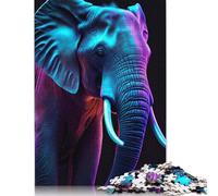 Rompecabezas de Elefante Aura de Neón para Adultos y Niños. 520 Piezas. Juguete Educativo, Divertido y Desafío. Regalos para Decoración del Hogar. 520 Piezas (52 x 38 cm).