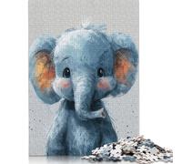 Rompecabezas de Elefante Azul pequeño, Juego de Bricolaje, Rompecabezas de cartón Premium para Mujeres, Hombres y niños, Regalo para el Día del Niño, 1000 Piezas (26 x 38 cm)