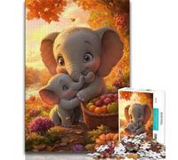 Rompecabezas de Elefante bebé para Adultos 1000 Piezas Juego desafiante para Toda la Familia y un Amigo Secreto (26x38cm)