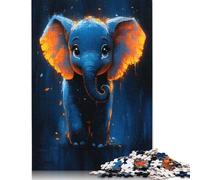 Rompecabezas de Elefante bebé Pintado a Mano, de Papel 100% Reciclado, Rectangular, para niños y niñas, 1000 Piezas (26 x 38 cm)