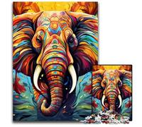 Rompecabezas de Elefante Colorido de 1000 Piezas, Ideal para Adultos, Actividades Familiares, decoración del hogar, 26x38cm/10,23x14,96 Pulgadas.