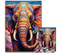 Rompecabezas de Elefante Colorido de 1000 Piezas, Rompecabezas difícil para Adultos y Adolescentes, Noche de Juegos en Familia, Idea de Regalo para estimular el Cerebro, 50x75cm/19,68x29,52 Pulgadas