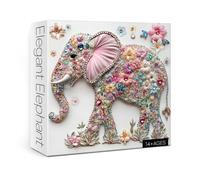 Rompecabezas de Elefante de Cristal para Adultos, 1000 Piezas, Rompecabezas de Flores de Animales, Rompecabezas artísticos Bonitos Florales