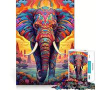 Rompecabezas de Elefante de Las Tierras Altas de 1000 Piezas Diversión para ejercitar la Memoria Bordes Lisos Encaje Forma Divertida de llenar Las Horas Libres (38x52cm)