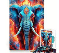 Rompecabezas de Elefante neón místico de 1000 Piezas para Adultos Juguete de lógica Clara, Divertido y Relajante Corte Perfecto Regalo Elegante (50x75cm)