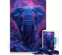 Rompecabezas de Elefante neón para Adolescentes, 1000 Piezas, Juguete Inteligente, pasatiempo para el hogar, Corte preciso, Regalo para Festivales (38x52cm)
