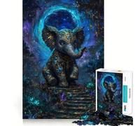Rompecabezas de Elefante ornamentado en un Bosque mágico para Adolescentes, 1000 Piezas, Juguete de lógica Resistente, Tranquilo, de Bordes definidos, Regalo Elegante (38x26cm)