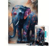 Rompecabezas de Elefante ornamentado para Adultos, 1000 Piezas, fortalece la Memoria, pasatiempo para el hogar, Bordes limpios, Regalo Elegante (38x52cm)