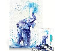 Rompecabezas de Elefante Que Lanza Agua 1000 Piezas Divertido con tecnología Avanzada de Corte láser Juguete de Entretenimiento para Interiores (50x75cm)