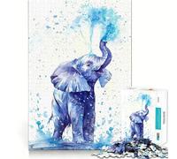 Rompecabezas de Elefante Que Lanza Agua para Adultos 1000 Piezas Juego Estimulante Estructura de Encaje precisa fácil de Aprender diversión para Toda la Familia (38x52cm)