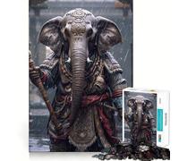Rompecabezas de Elefante samurái de 1000 Piezas para Adultos Fortalece la Memoria Ideal para Jugar en Grupo Bordes limpios Regalo Elegante (38x26cm)