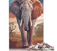Rompecabezas de Elefante Vintage, difícil desafío, 100% cartón Reciclado, Ideal para Mujeres y Hombres, Regalo para el Día de la Madre, 1000 Piezas (26 x 38 cm)