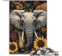 Rompecabezas de Elefante y Girasol de 1000 Piezas para Adultos y Adolescentes Un Juego desafiante Ideal para Regalar a Toda la Familia (50x75cm)