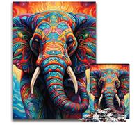 Rompecabezas de Elefantes Coloridos para Adultos, 1000 Piezas, Familiares y Amigos, Apto para Mayores de 14 años, 50x75cm/19,68x29,52 Pulgadas.