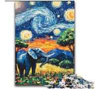 Rompecabezas de Elefantes en el Cielo Nocturno para Adolescentes, 2000 Piezas, un Regalo desafiante y difícil para Toda la Familia 70x100cm
