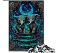 Rompecabezas de Elefantes misteriosos para Adultos y Adolescentes 1000 Piezas Apto para Mayores de 14 años Ideas de Regalos para Mejorar la Memoria (26x38cm)