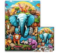 Rompecabezas de Elefantes para Adultos, 1000 Piezas de cartón, desafiante Rompecabezas para Adolescentes, Ideal para una Noche de Juegos en Familia, 26x38cm/10,23x14,96 Pulgadas.