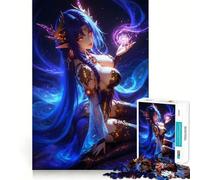 Rompecabezas de Elfo de Anime con Magia,1000 Piezas,para desarrollar la Memoria,con Bordes Lisos y Encaje Forma Divertida de llenar Las Horas Libres (50x75cm)