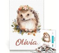 Rompecabezas de Erizo Olivia Nursery de 1000 Piezas para Adolescentes Remember Boost Serene Time Smooth Cut Elegant Gift (38x52cm)