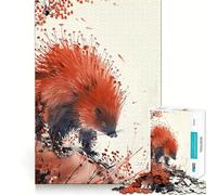 Rompecabezas de Erizo Rojo para Adultos, 1000 Piezas, para desarrollar la Mente, colección Joy Edge Art (50x75cm)