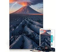 Rompecabezas de erupción volcánica con Rayos para Adolescentes 1000 Piezas Juego para estimular la Mente Montaje Firme y Seguro Actividad para Fortalecer los Lazos Familiares (38x26cm)