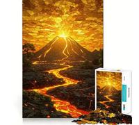 Rompecabezas de erupción volcánica de 1000 Piezas Diversión para ejercitar la Memoria Bordes Lisos Encaje Forma Divertida de llenar Las Horas Libres (38x26cm)