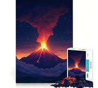 Rompecabezas de erupción volcánica para Adultos 1000 Piezas Juego de Memoria Cerebral Cortado con láser para un Ajuste Perfecto aliviar el estrés (38x52cm)