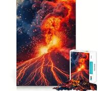 Rompecabezas de erupción volcánica para Adultos 1000 Piezas Juego de Memoria Cerebral Corte Fino Acabado Premium Forma entretenida de Pasar el Tiempo Libre (38x26cm)